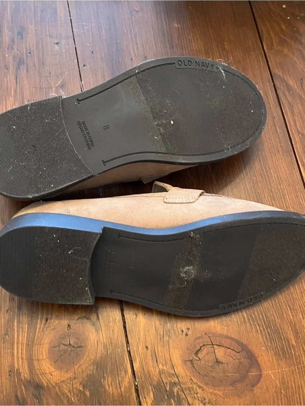 Old Navy Taupe Suede Penny Loafers - Women's Flats - Picture 5 of 5